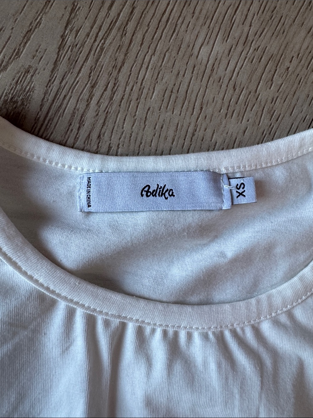 Adika Cream Ruched Drawstring Short Sleeve Tee - Picture 3 of 3